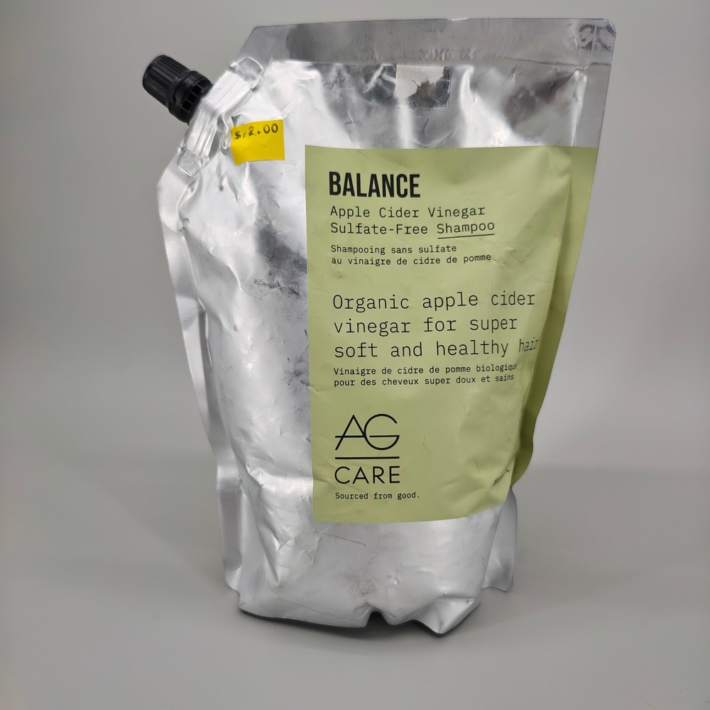 AG Care Balance Apple Cider Vinegar Sulfate-Free Shampoo Refill 33.8oz Pouch NEW